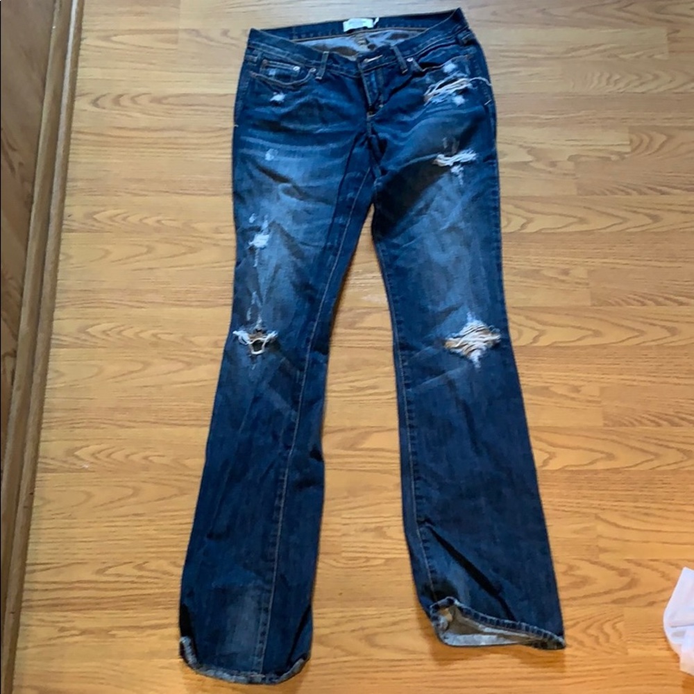 Abercrombie & Fitch distressed bootcut jeans 2long
